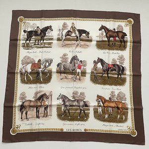 HERMES LES ROBES SCARF BY LEDOUX 90CM SILK 1993